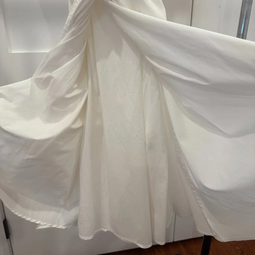 Diane Von Furstenberg White Faux Wrap Dress w/ Tie Waist, Size 6 - Picture 7 of 8